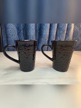 Pair Of KAHLUA Coffee Mugs Pernod-Ricard Roast Coffee Beans 4.5" 12oz Retro
